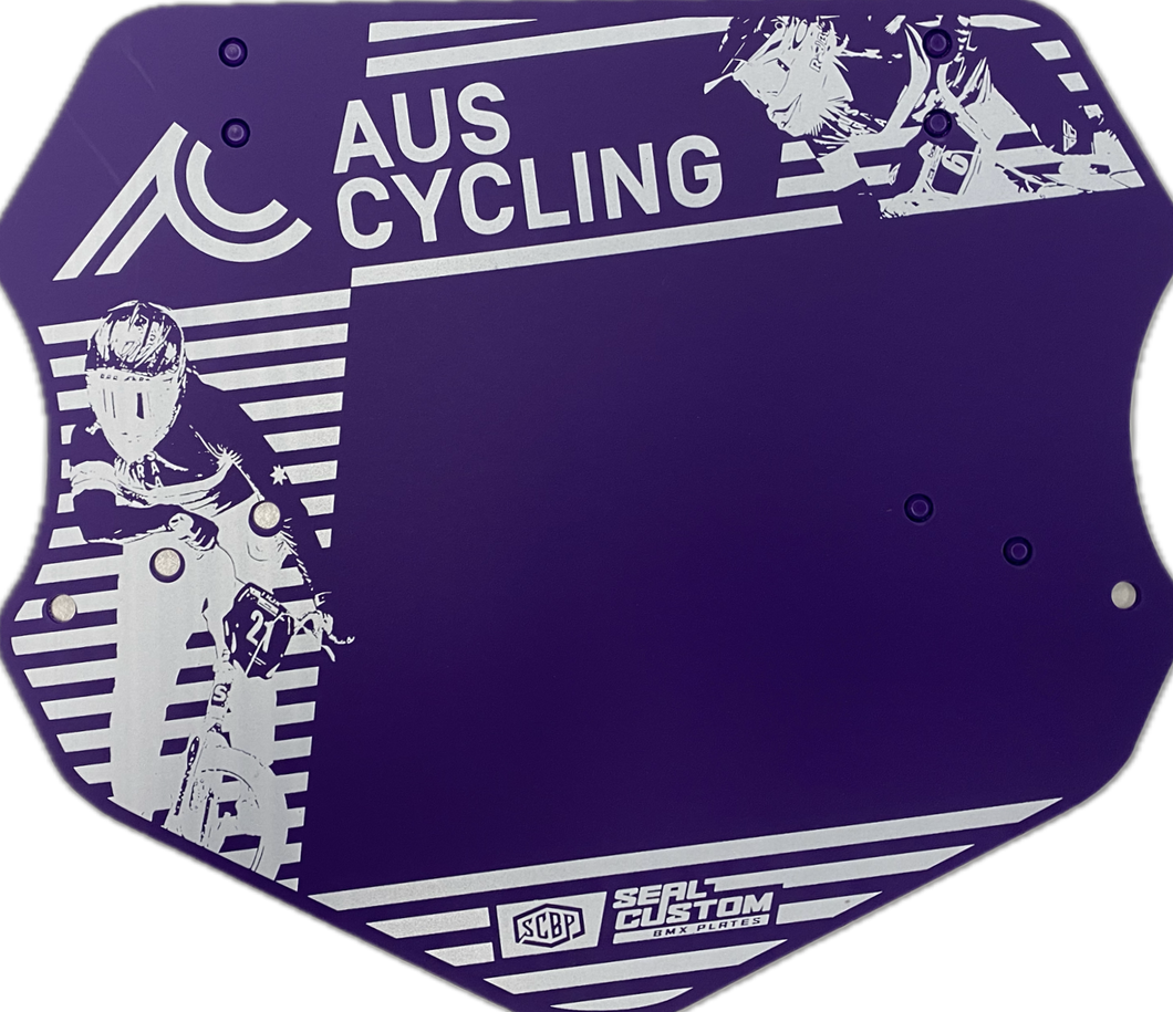 AusCycling BMX Race Plate - Purple (Mini Wheelers)