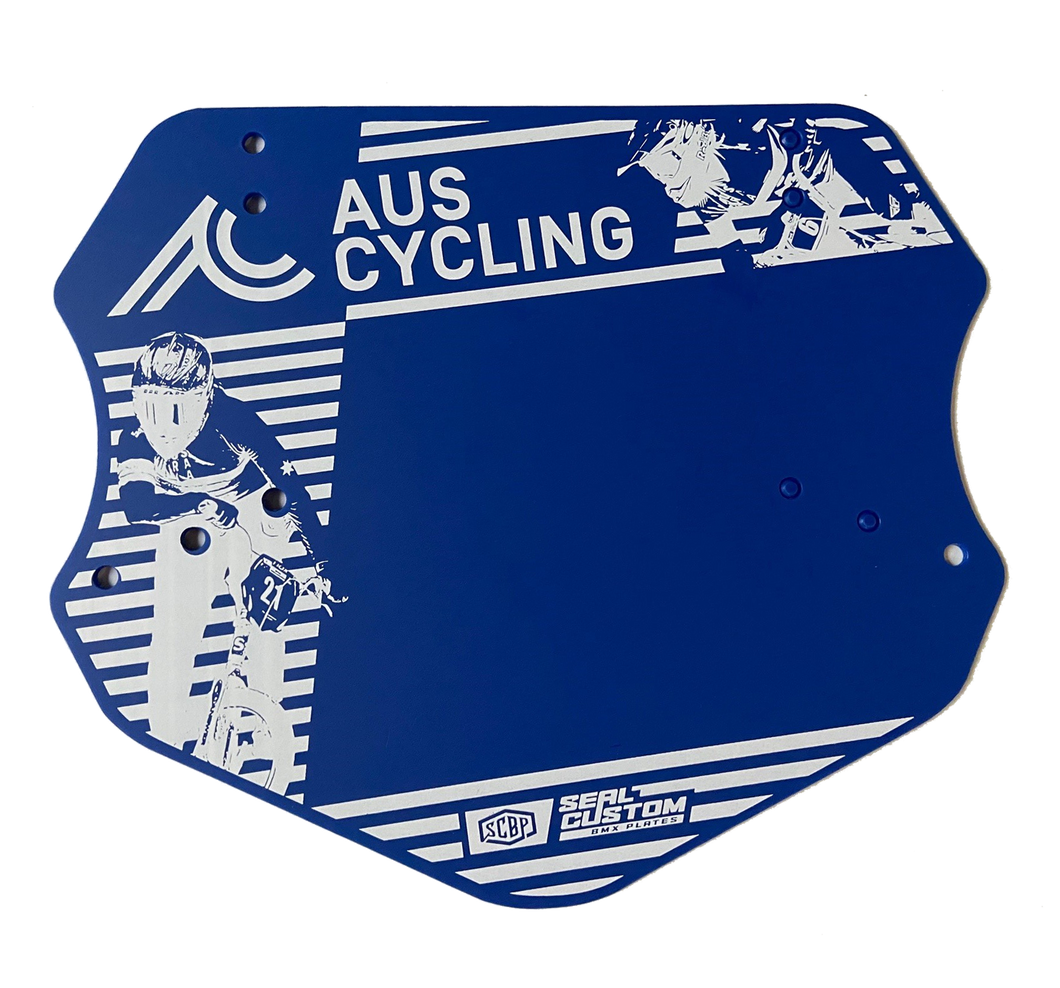 AusCycling BMX Race Plate - Blue (Female Riders)